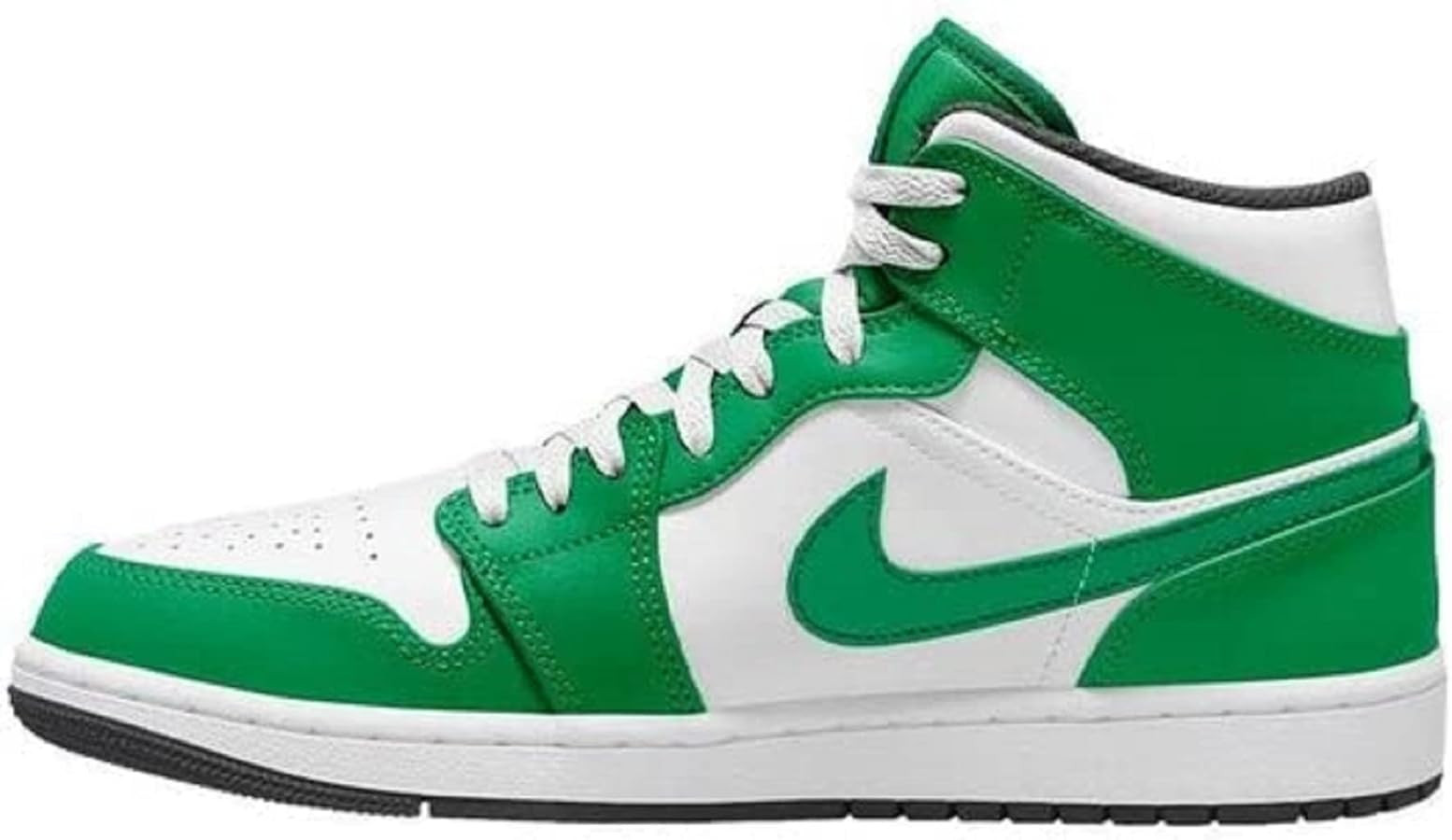 Jordan mens Nike Air 1 Mid , Black/Lucky Green-white, 9 | Amazon (US)