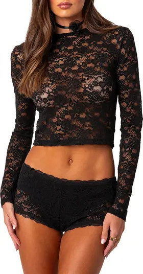 Estella Sheer Lace Crop Top | Nordstrom