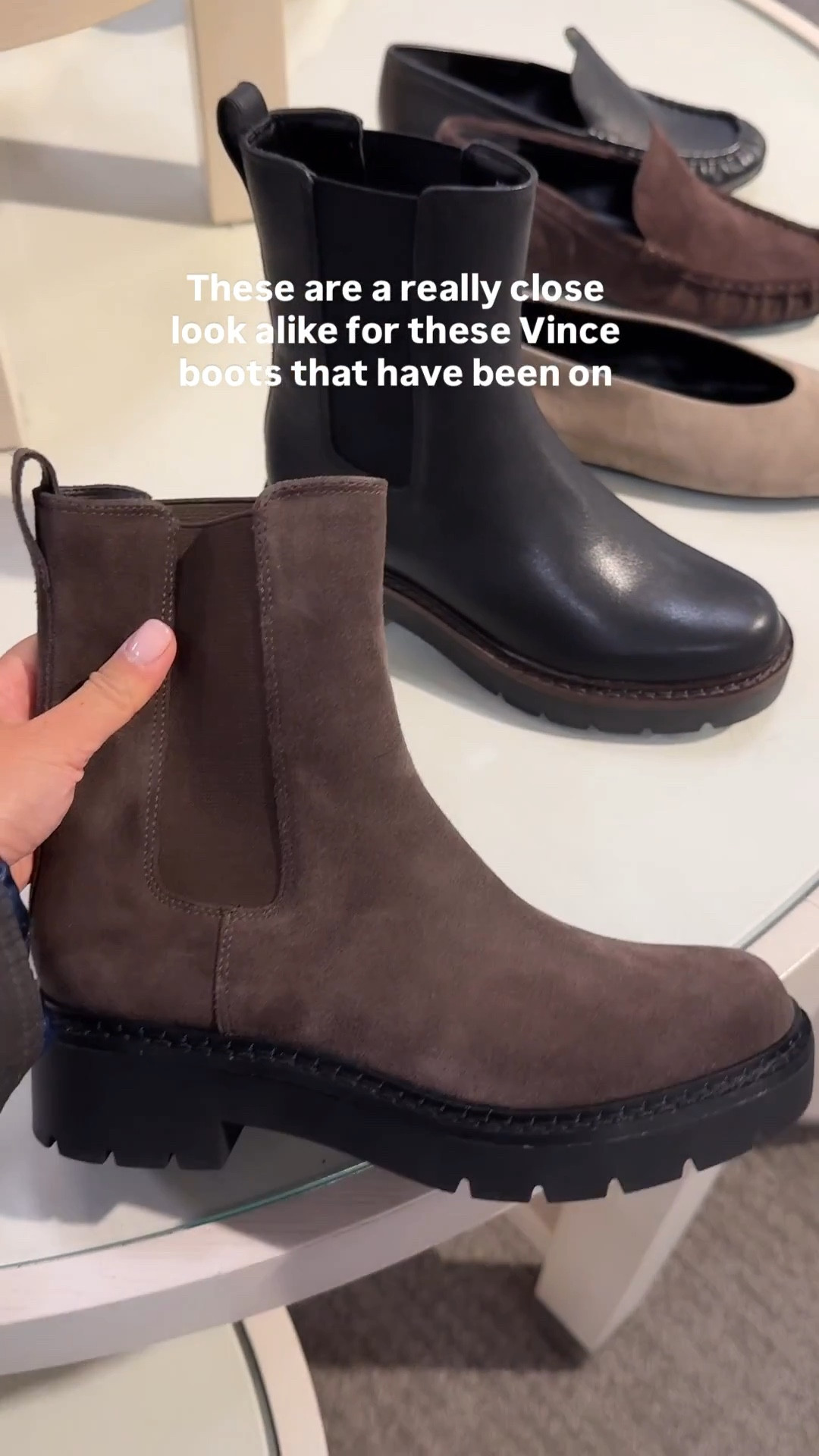 Nordstorm fall shoes. Water resistant Chelsea boots for fall/ winter 

I own the Vince version but the Nordstrom are super close for a fraction of the price. 

• Nordstrom Chelsea boot - If in between sizes I’d go down half

I am usually a 5/5.5 in most brands and fit size 5 in this style best. 

These were surprisingly lightweight given the platform! Comes in black as well.

@nordstrom #nordstrompartner 

Fall shoes, suede boots 

#LTKShoeCrush #LTKTravel #LTKSeasonal