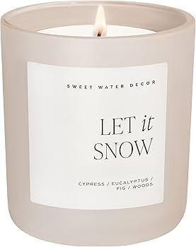Sweet Water Decor Let It Snow Candle - Cypress, Eucalyptus, and Woods Scented Winter Candle for H... | Amazon (US)