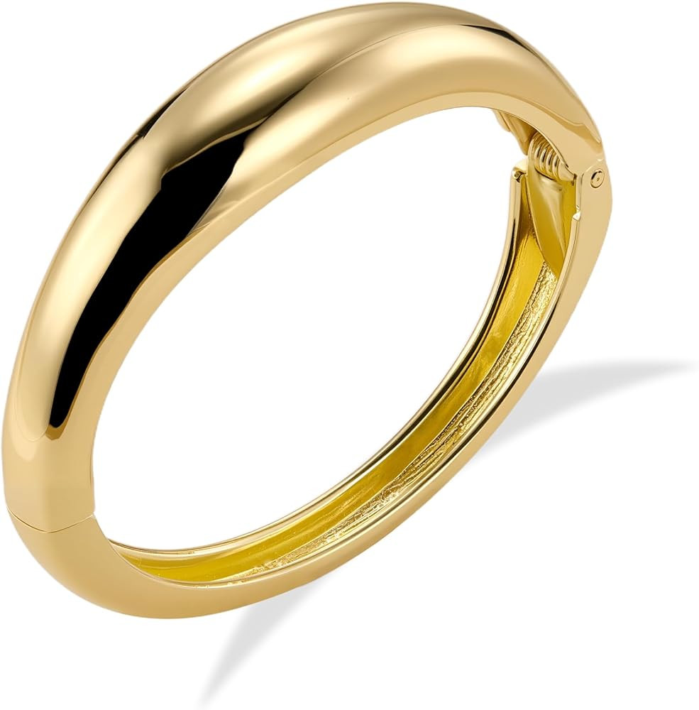 ALEXCRAFT Pulsera Chunky Mujer Oro Plata Pulseras Grueso 14K Chapado en Oro Grande Pulsera para M... | Amazon (ES)