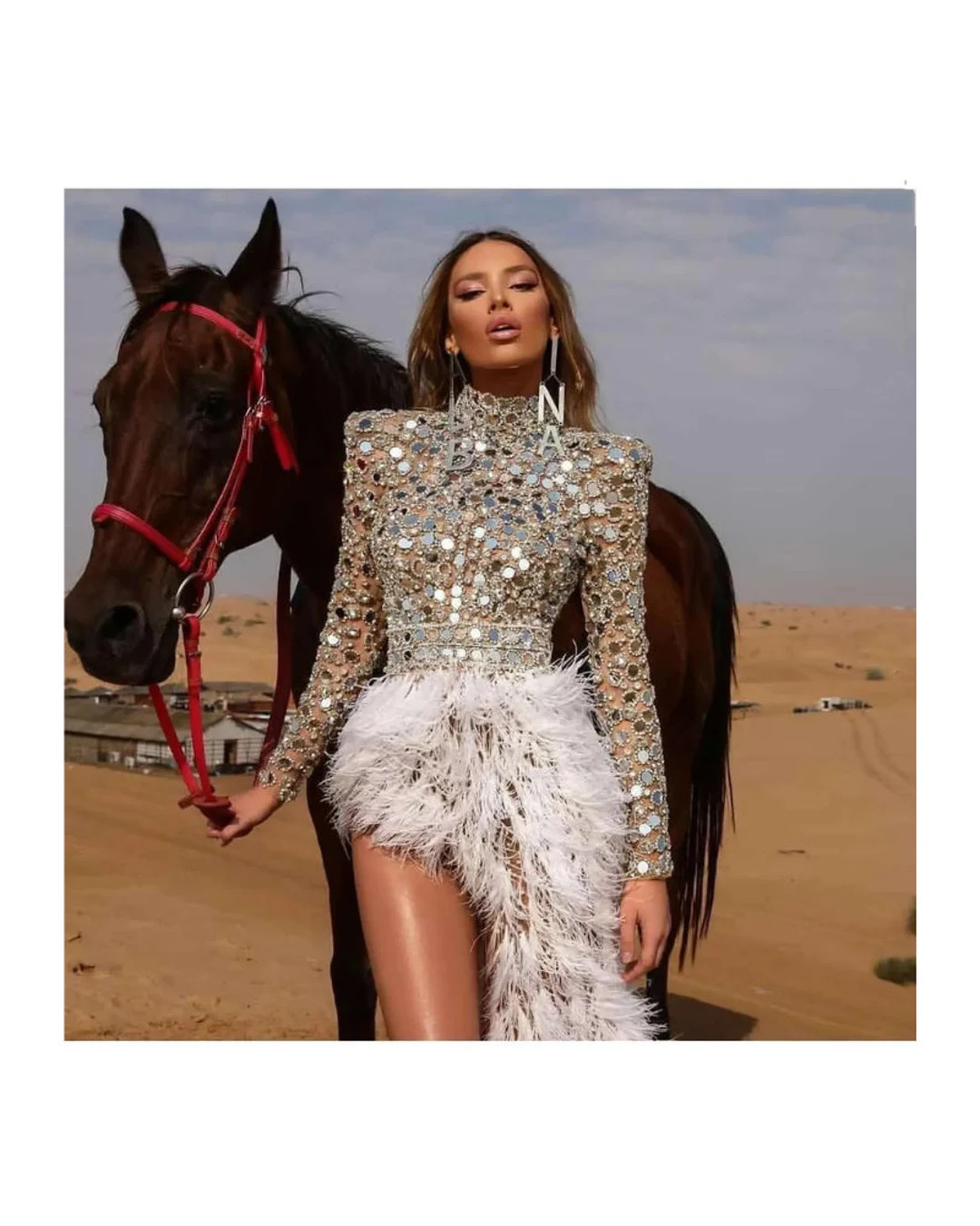 Handmade - Sparkly Feather Sequin Dress, Mirror Bodysuit, Festival Outfit, Burner Outfit, Latin D... | Etsy (US)