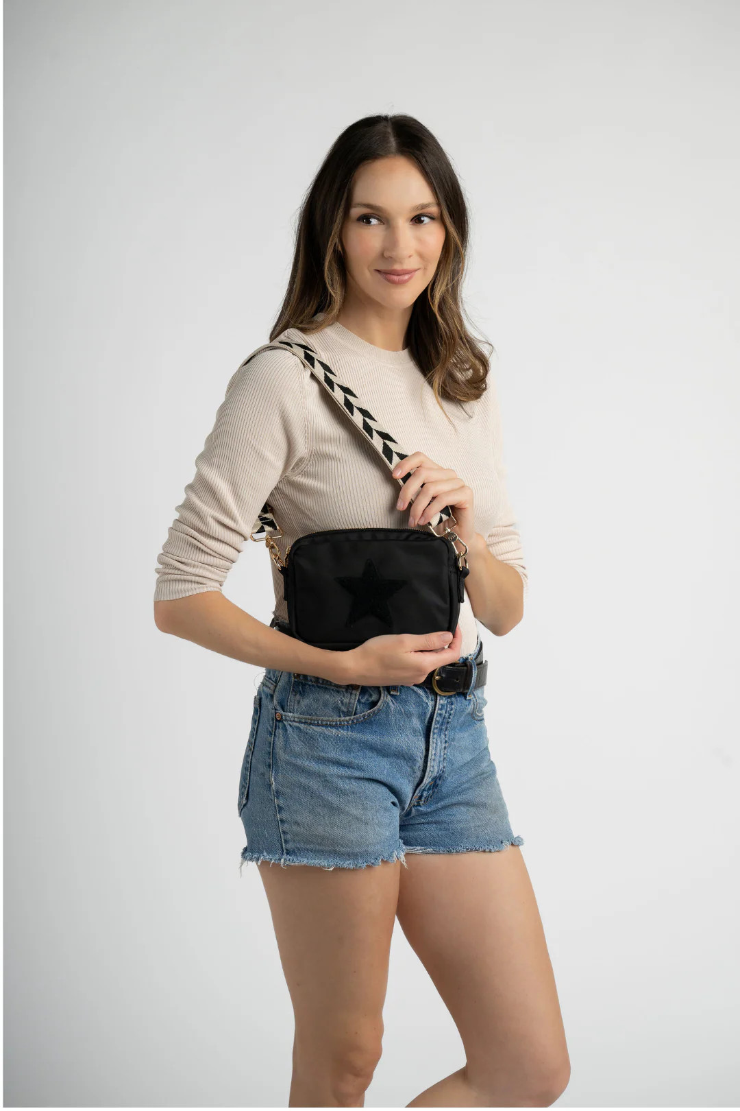 Black Star Medium OG Crossbody with the Rho Strap | bloc bags