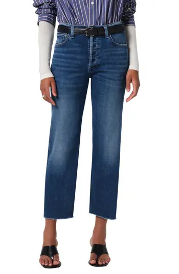 Citizens of Humanity Palma Frayed High Waist Straight Leg Jeans in Ambry at Nordstrom Rack, Size 33P | Nordstrom Rack
