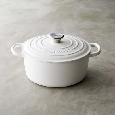 Le Creuset Signature Cast-Iron Round Dutch Oven, 3 1/2-Qt., Matte White | Williams-Sonoma