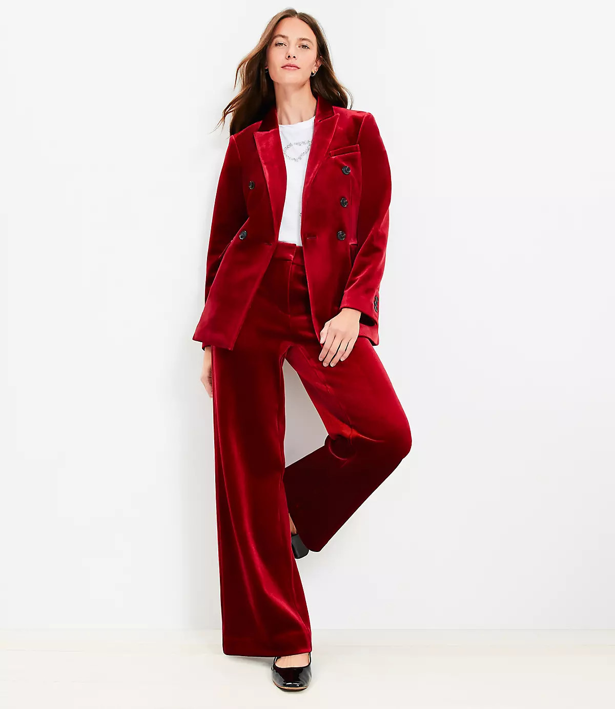 Clean Wide Leg Pants in Velvet | LOFT