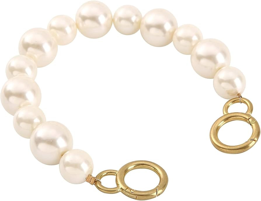 Xiazw DIY Sturdy Large Imitation Pearl Bead Purse Handle Strap Bag Charms Handbag Chain Replaceme... | Amazon (US)