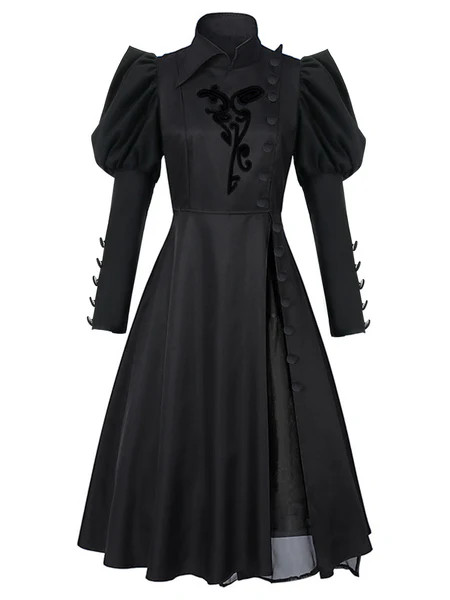 Black 1940s Wicked-Inspired Floral Witch Dress | Retro Stage