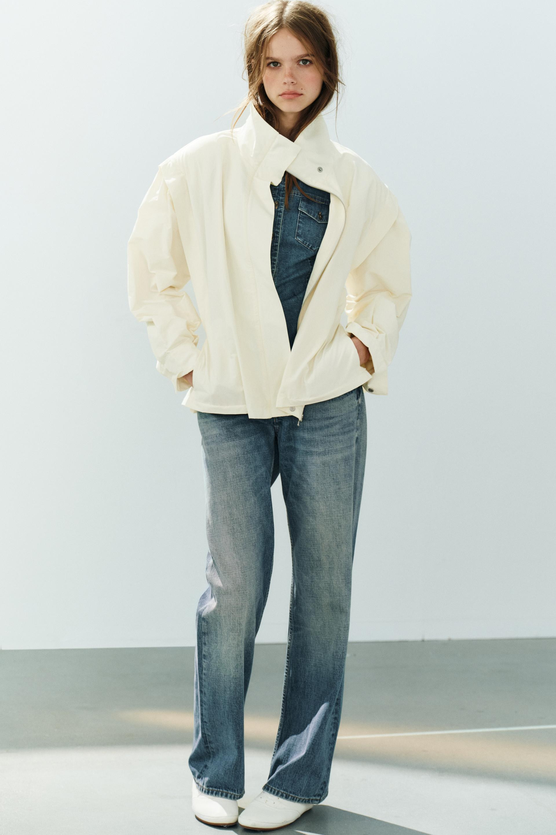 Zara - High-Neck Belted Blazer - Vanilla - Xs - Woman | Zara US