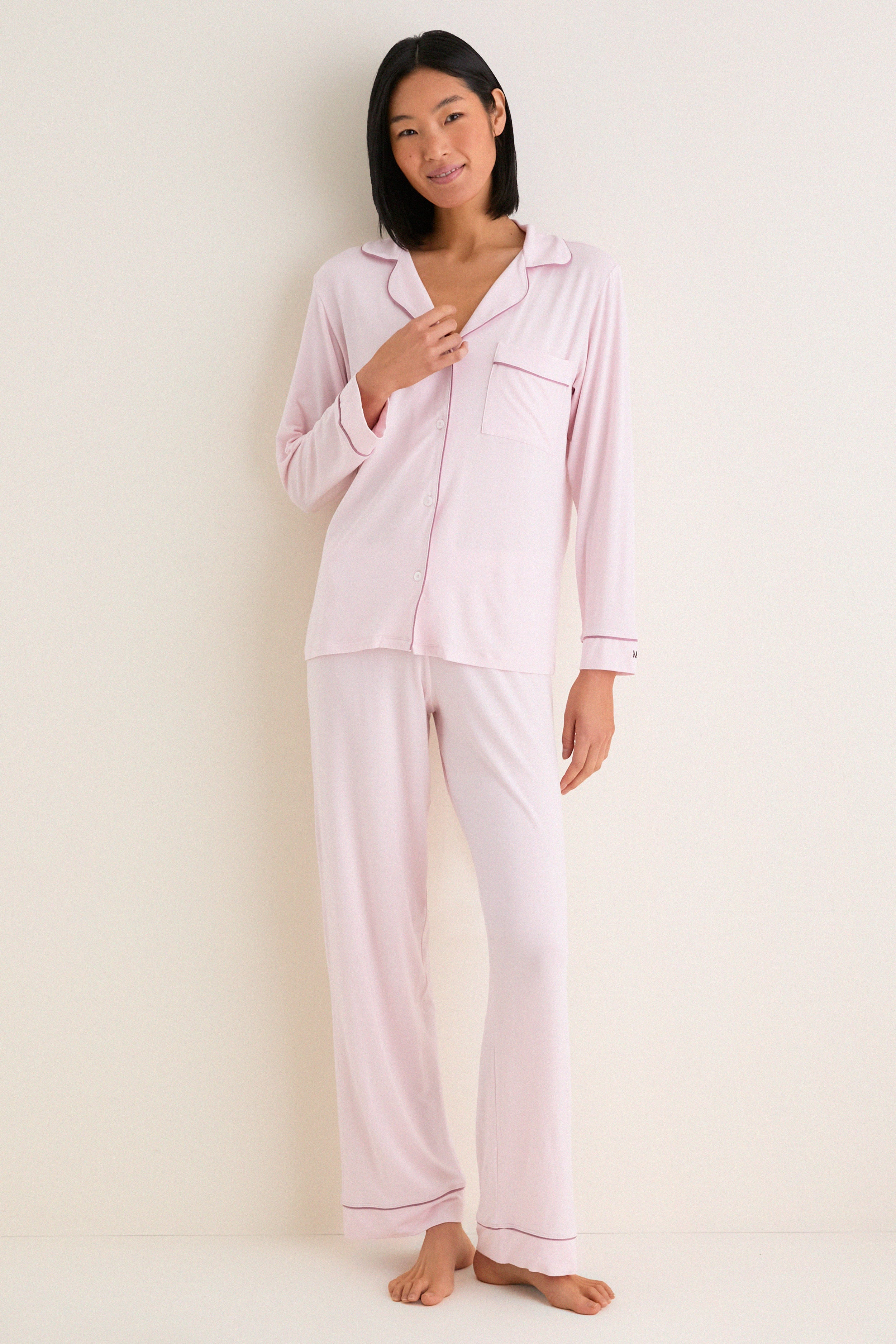 Pale Pink Gisele Long PJ Set | Tuckernuck (US)