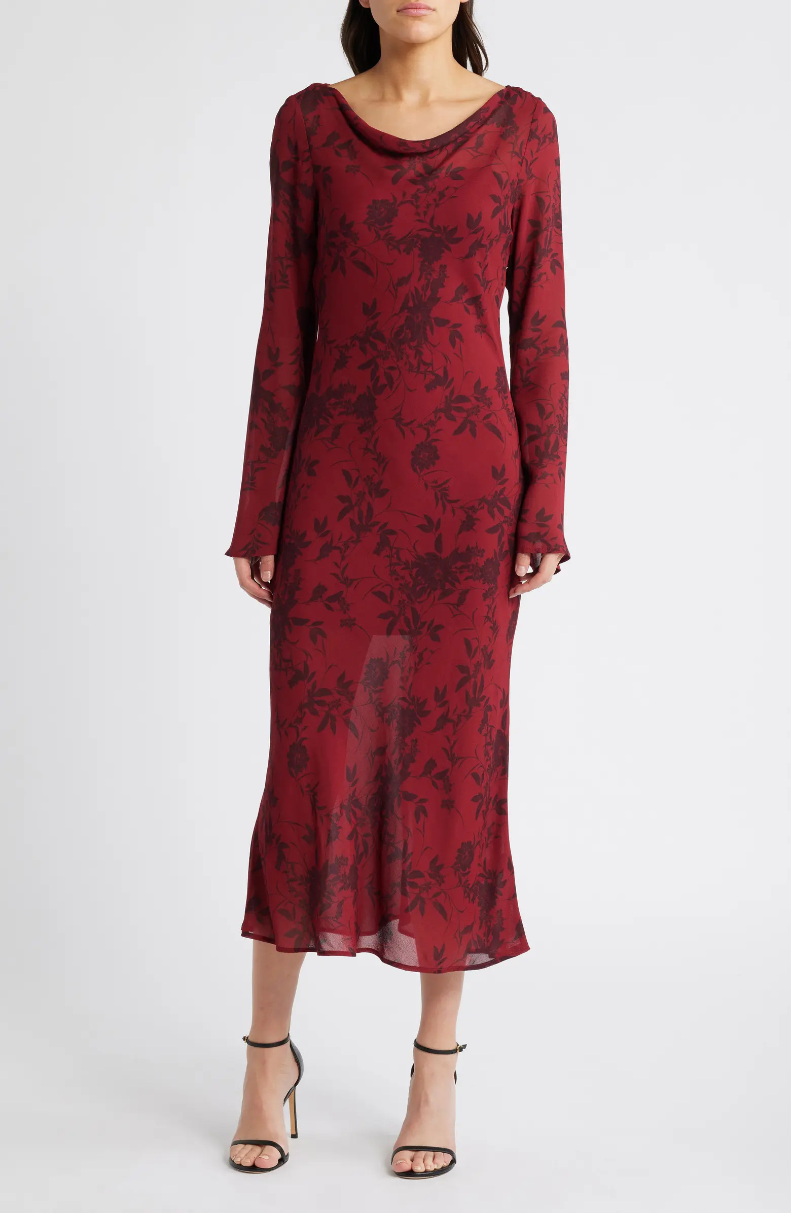 Cassandra Floral Long Sleeve Midi Dress | Nordstrom