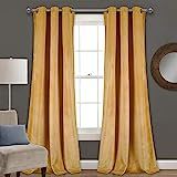 Lush Decor Prima Velvet Solid, 84" L x 38" W, Yellow Curtains Color Block Room Darkening Window Pane | Amazon (US)