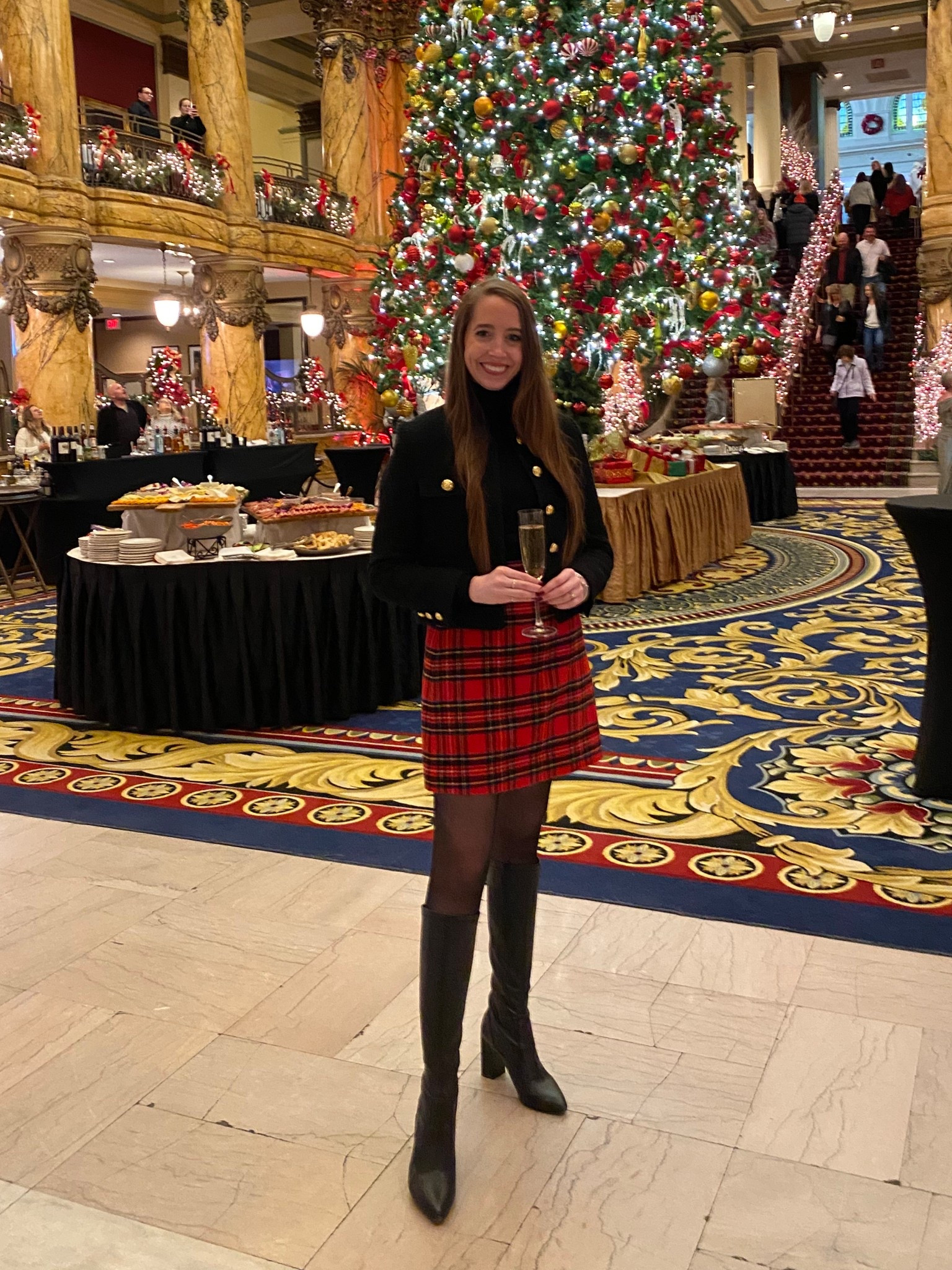 Christmas outfit! 

My black tweed jacket runs slightly large - I’m in the XS 

Black turtleneck is true to size - I’m in the small and it comes in a ton of colors 

Black knee high boots are true to size

Black tights
Tartan plaid skirt 
Red plaid skirt 
Holiday outfit 


#LTKSeasonal #LTKHoliday #LTKFindsUnder100