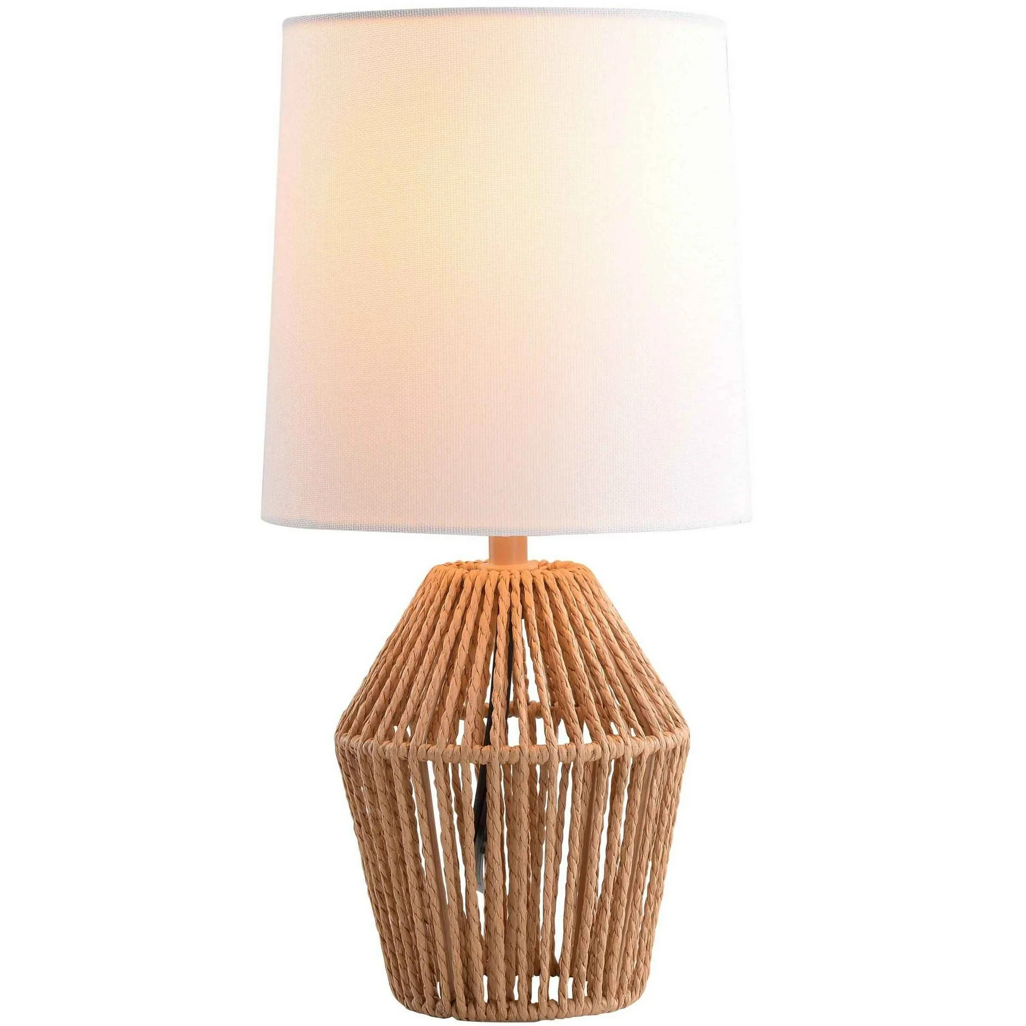 Mainstays Mini Rattan Table Lamp with Shade 12.75"H- Natural Color Finish and Boho Style - Walmar... | Walmart (US)