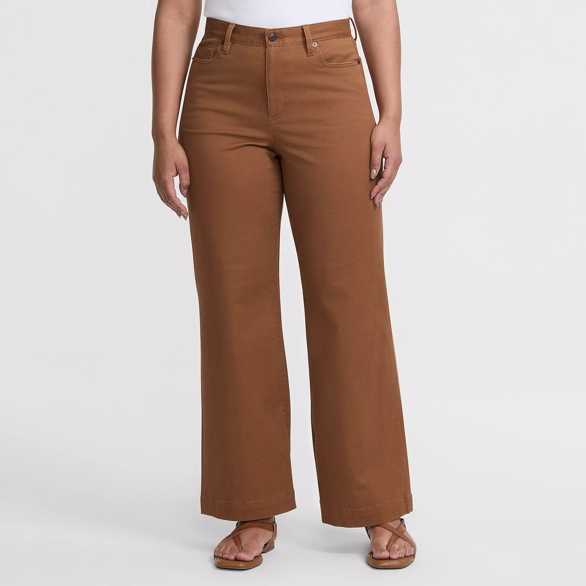 Women's High Rise 5 Pocket Wide Leg Chino Pants | Lands' End (US)