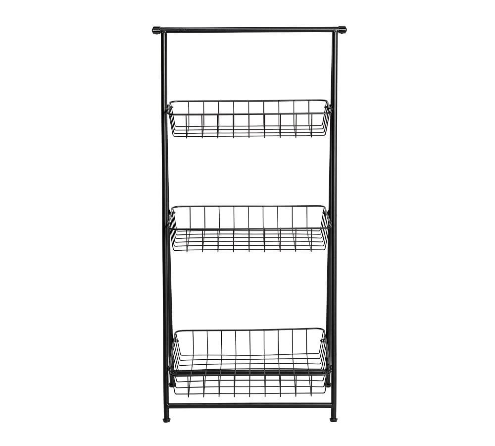 3-Tier A-Frame Wire Basket Shelf, Black, 17&amp;quot;W x 36&amp;quot;H x 12&amp;quot;D | Pottery Barn (US)