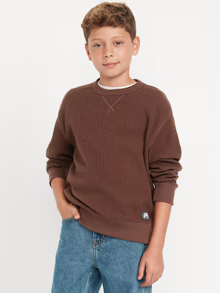 Oversized Long-Sleeve Thermal-Knit T-Shirt for Boys | Old Navy (US)