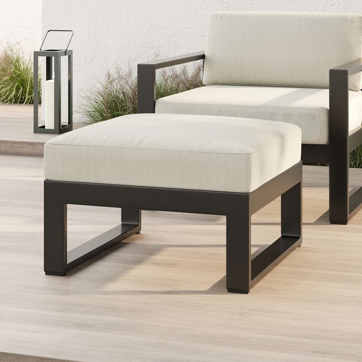 Portside Aluminum Outdoor Ottoman | West Elm (US)