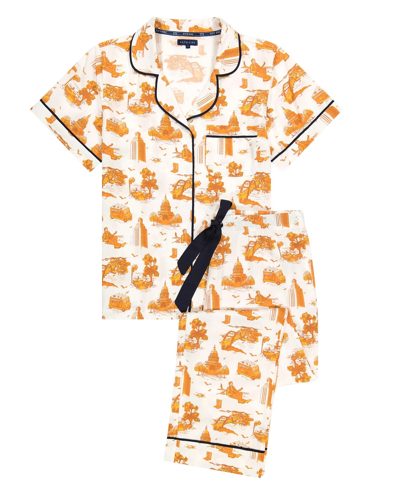 Austin Toile Pajama Set | Luxurious Soft Cotton PJ Set | Katie Kime | Colorful Prints, Wallpaper,... | Katie Kime Inc