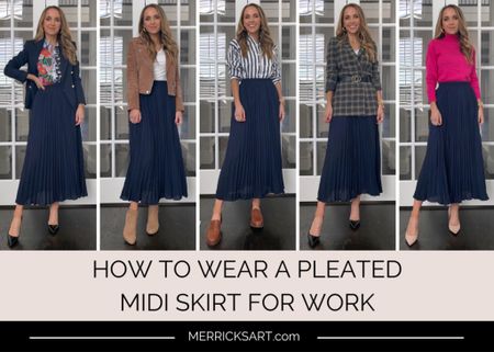 Styling @amazon pleated midi skirt for office/work (size up one, wearing size small- fits like XS)

#LTKstyletip #LTKSeasonal #LTKworkwear