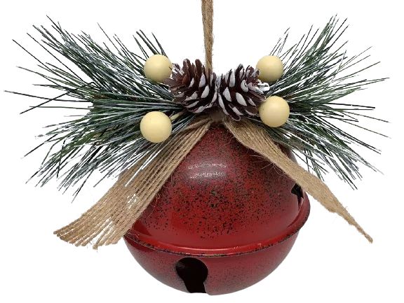 Holiday Time Red Metal Bell Christmas Ornament, 4.7" | Walmart (US)