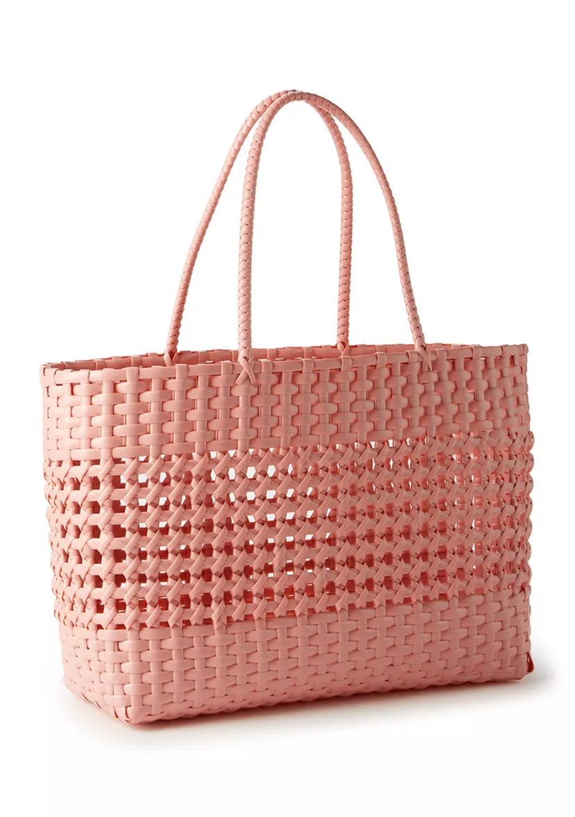 Woven Solid Color Beach Bag | Belk