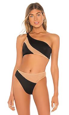 Norma Kamali Snake Mesh Bikini Top in Black & Nude Mesh from Revolve.com | Revolve Clothing (Global)