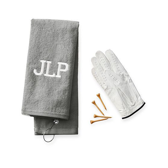 Personalized Sports Towel, Grey | Mark and Graham