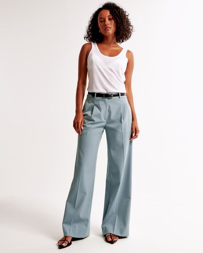 Mid Rise Tailored Wide Leg Pant | Pants Outfits | Work Pants | Dress Pants | Abercrombie & Fitch (US)