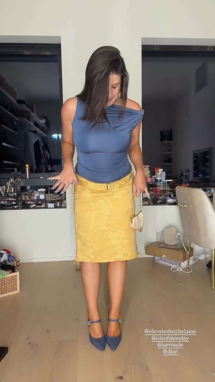 What I wore to the Snapchat panel! ✨✨✨ Asymmetrical blue twist top, yellow midi skirt & denim pumps. Linking similar to anything out of stock! Obsessed with this color combo.   

 #LTKgrwm #LTKootd