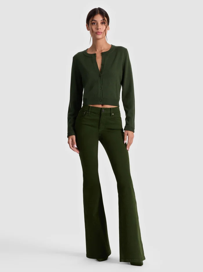 DOLLIE FAUX FUR CUFF CARDIGAN | Alice + Olivia