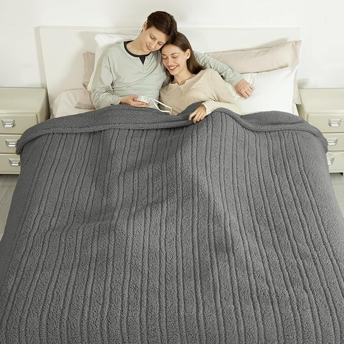 Heated Blanket King Size Single Control - 100"X90" Soft Double Sided Sherpa Electric Blanket with... | Amazon (US)