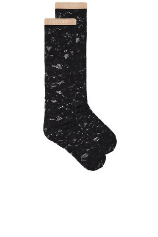 Valentino Rebrode Lace Sock in Nero - Black. Size L/XL (also in S/M). | FWRD 