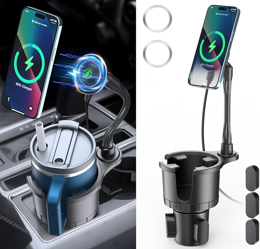Magnetic Wireless Cup Phone Holder for Magsafe Car Mount Charger 15W Fast Charging Cell Phone Sta... | Amazon (US)