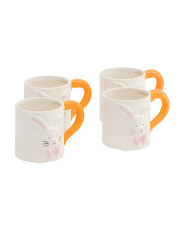 Set Of 4 Bunny And Carrot Mugs | Kitchen & Dining Room | Marshalls | Marshalls