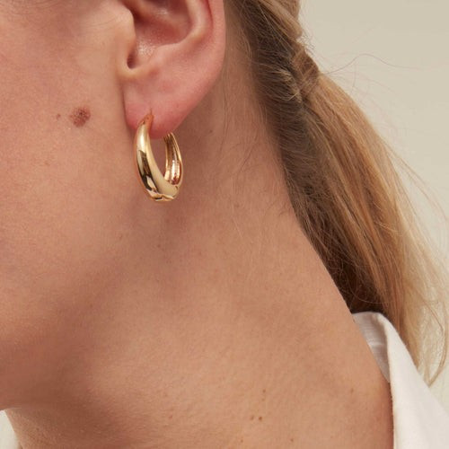 Large Tapered Hoop Earrings - Gold | Orelia London