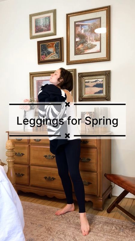 Leggings for a Spring outfit!
Sweater is from Mer Sea, linked similar. 
Wearing size XXSP Loft leggings. 
Size 6.5 Birdies flats, 20% off all Birdies with code MODERNPETITEDAILY_Birdies. 

#LTKstyletip #LTKover40 #LTKVideo