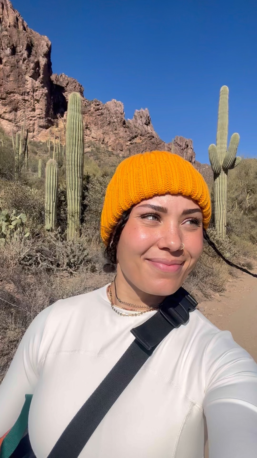 Hiking Peralta Trail in Arizona 🥾🌵
Boots are currently on sale on Amazon!! 
Arizona hiking , travel hiking , outfit idea , easy outfit idea , hiking outfit , Arizona travel outfit , beanie hat , granola girl style 

#LTKSeasonal #LTKfitness #LTKtravel