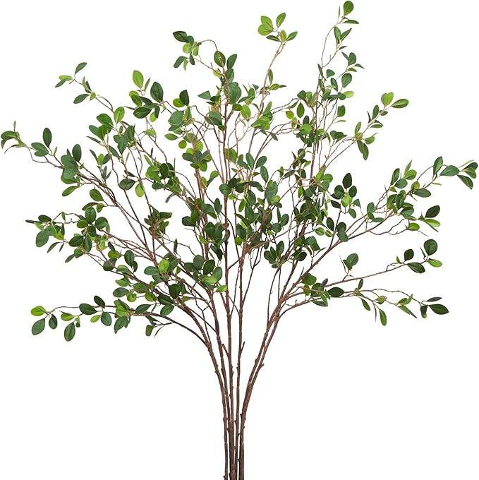 Ouddy Decor 6 Pcs Faux Stems Artificial Greenery Branches for Vase Plant Artificial Eucalytus Gre... | Amazon (US)