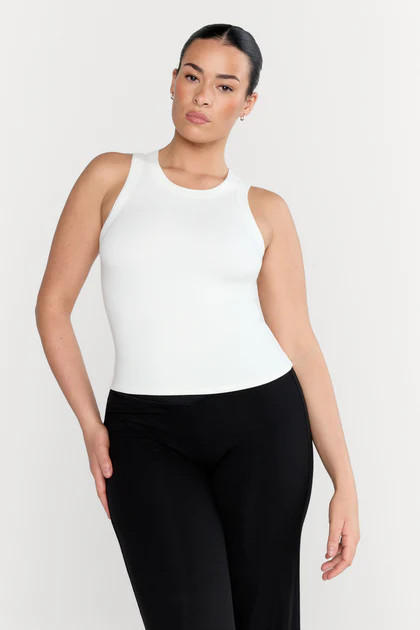 365 SCULPTING LOUNGE RACER TANK - COCONUT MILK | TALA (UK)