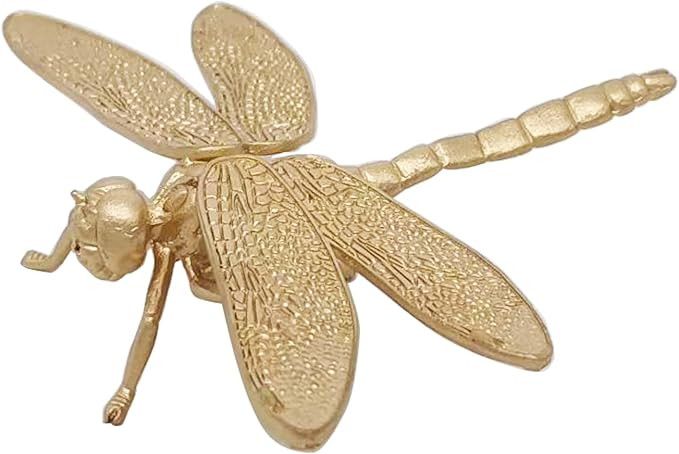 Gold Dragonfly Sculpture Solid Metal Insect Ornament Mini Insect Figurine for Home Office Garden ... | Amazon (US)