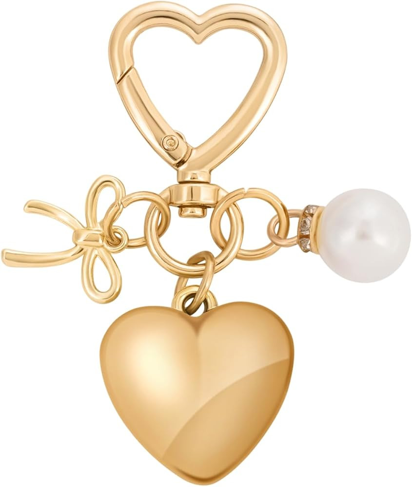Cute Bow Keychain Elegant Bow Bag Charm Heart Keychain for Women Keys Bag Purse Decor Friend Sist... | Amazon (US)
