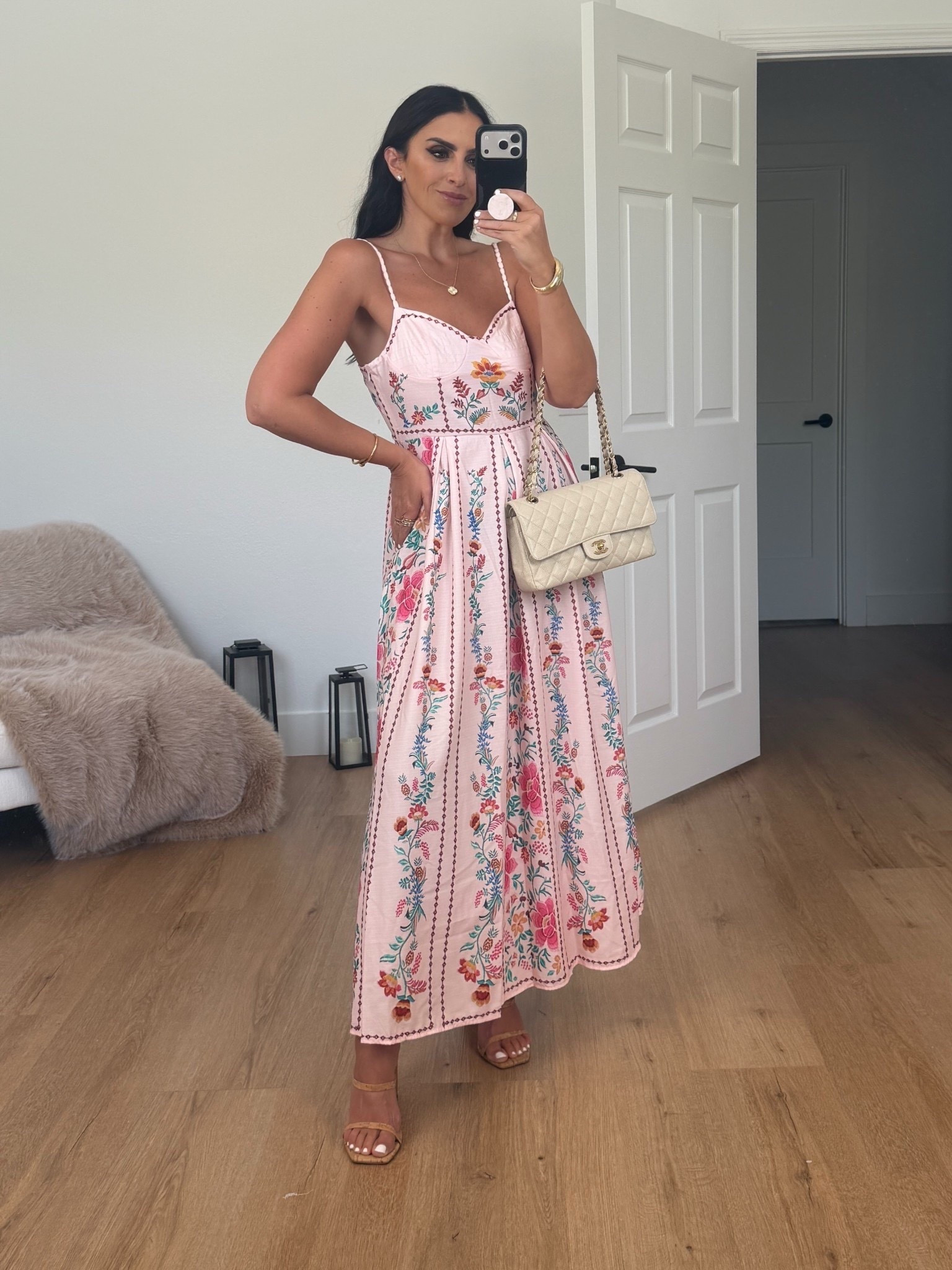 Boho Print Dress wearing size medium. Looks like Farm Rio