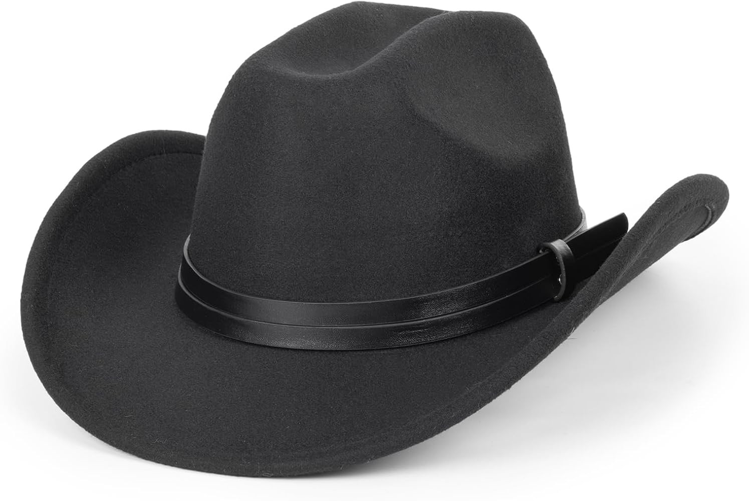 Classic-Western-Cowboy-Hat Wide-Brim Felt-Cowgirl-Fedora-Jazz-Hat for Women Men(Size:S-M) | Amazon (US)