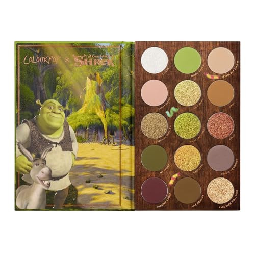 ColourPop x Shrek Eyeshadow Palette - Eye Makeup Palette with Matte, Metallic, Super Shock & Pearlescent Glitter Finishes - High-Pigment Eye Makeup with a Long-Wearing Formula - Beware Ogre (0.63 oz) | Amazon (US)