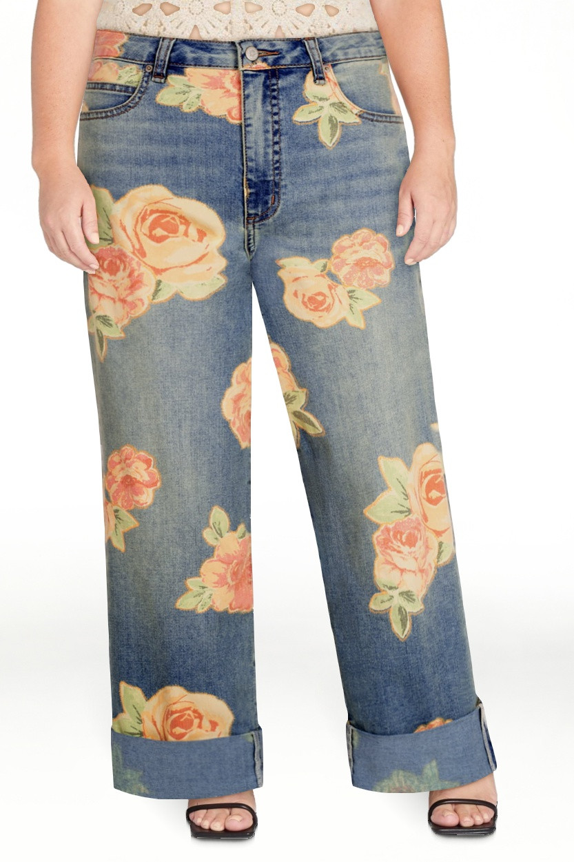 Jessica Simpson Women's Zinnia Wide Leg Boyfriend Jeans, Sizes 2-16 | Walmart (US)