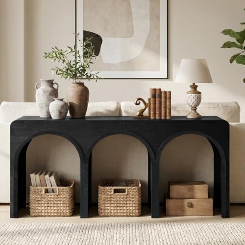 67" Long Arched Console Table, 15.5" Deep Modern Designer Entryway Table, Sculptural Triple Arch ... | Amazon (US)