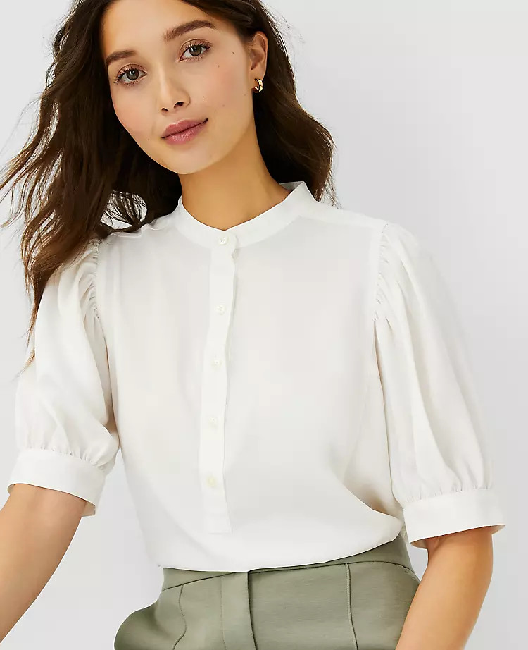 Half Placket Top | Ann Taylor | Ann Taylor (US)