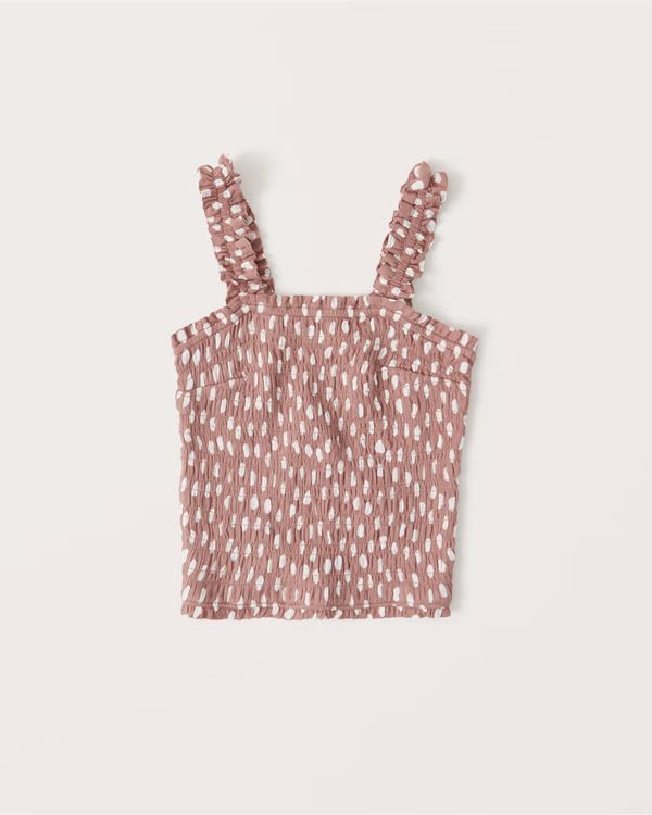 All-Over Smocked Wide Strap Cami | Abercrombie & Fitch (US)