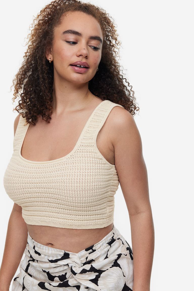 Crochet-look Crop Tank Top | H&M (US)